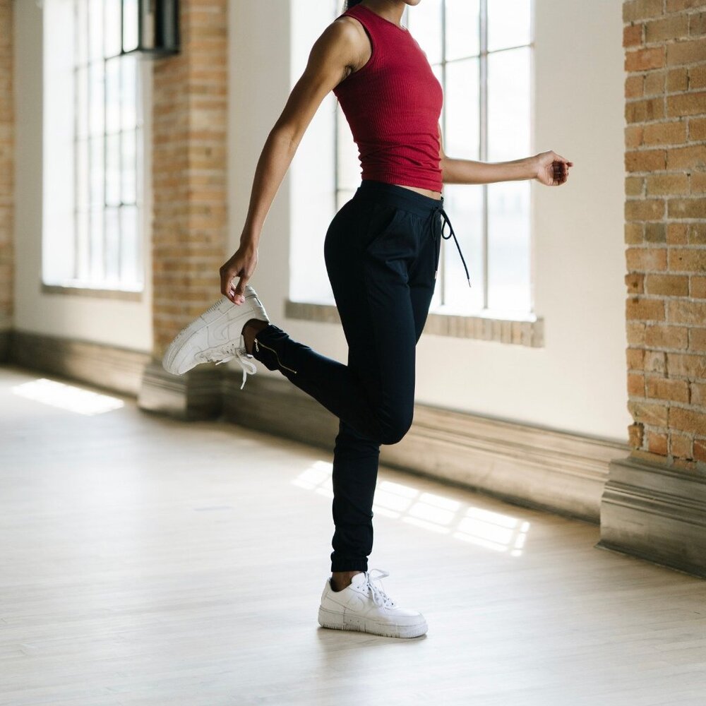 Black Peak Zipper Joggers